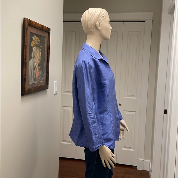 Chico’s Women’s Blue Silk 3/4 Sleeve Blouse Size 16 (Chico’s 3) - Picture 2 of 8